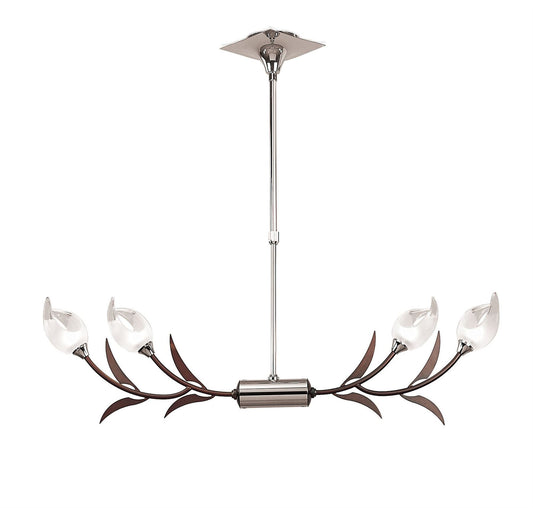 Mantra Holland Telescopic Linear Pendant Line 4 Light G9, Polished Chrome, Wenge