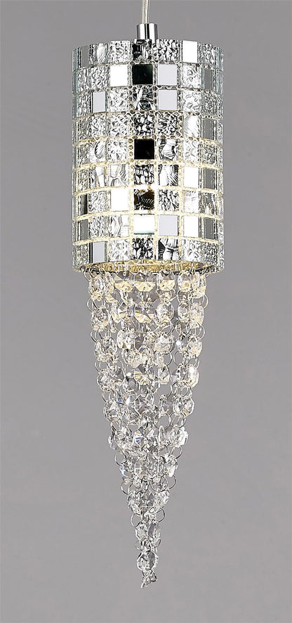 Diyas Camden 10cm Single  1 Light G9 Polished Chrome/Mosaic Glass/Crystal Ceiling Pendant Light Fitting