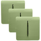 Trendi 1 Gang 2 Way 240V Screwless Artistic Modern Glossy 10 Amp Chrome Rocker Electrical Wall Light Switch in Moss Green (3 pack)