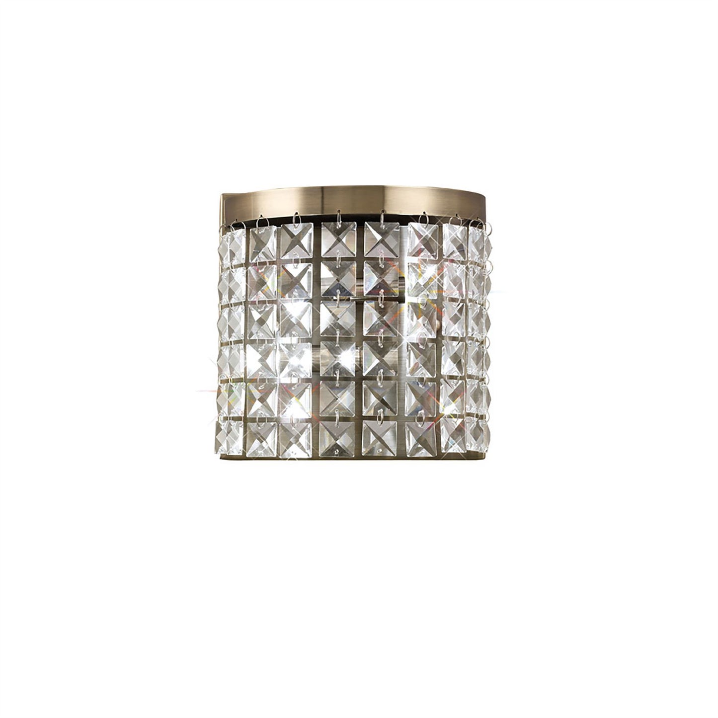 Diyas Cortina Wall Light 2 Light G9 Antique Brass/Crystal