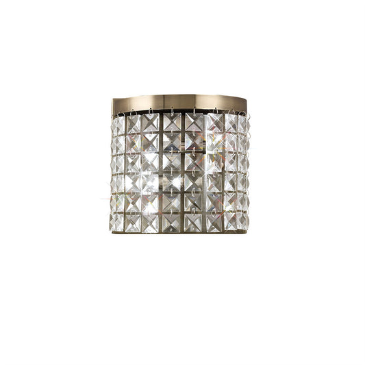 Diyas Cortina Wall Light 2 Light G9 Antique Brass/Crystal