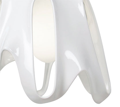 Mantra M3740 Phantom Pendant 1 Light E27, Gloss White/Frosted White Glass/Polished Chrome