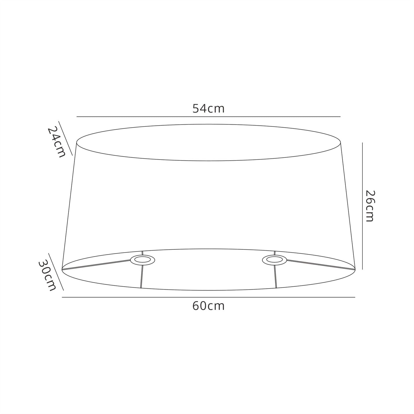 Mantra Louise Oval White Organza Shade Suitable For, M5280, 540/600x260mm