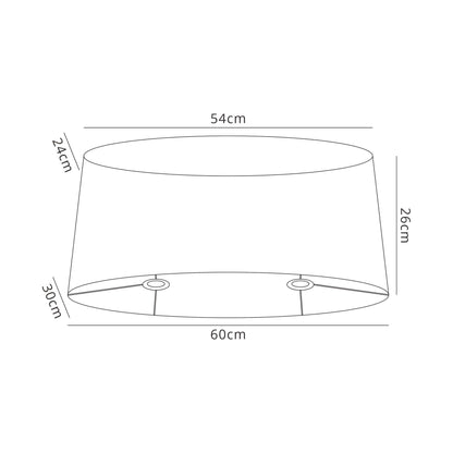 Mantra Louise Oval White Organza Shade Suitable For, M5280, 540/600x260mm