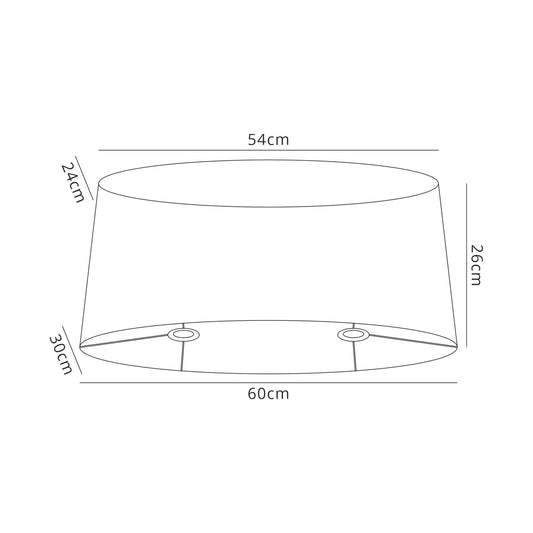 Mantra Louise Oval White Organza Shade Suitable For, M5280, 540/600x260mm