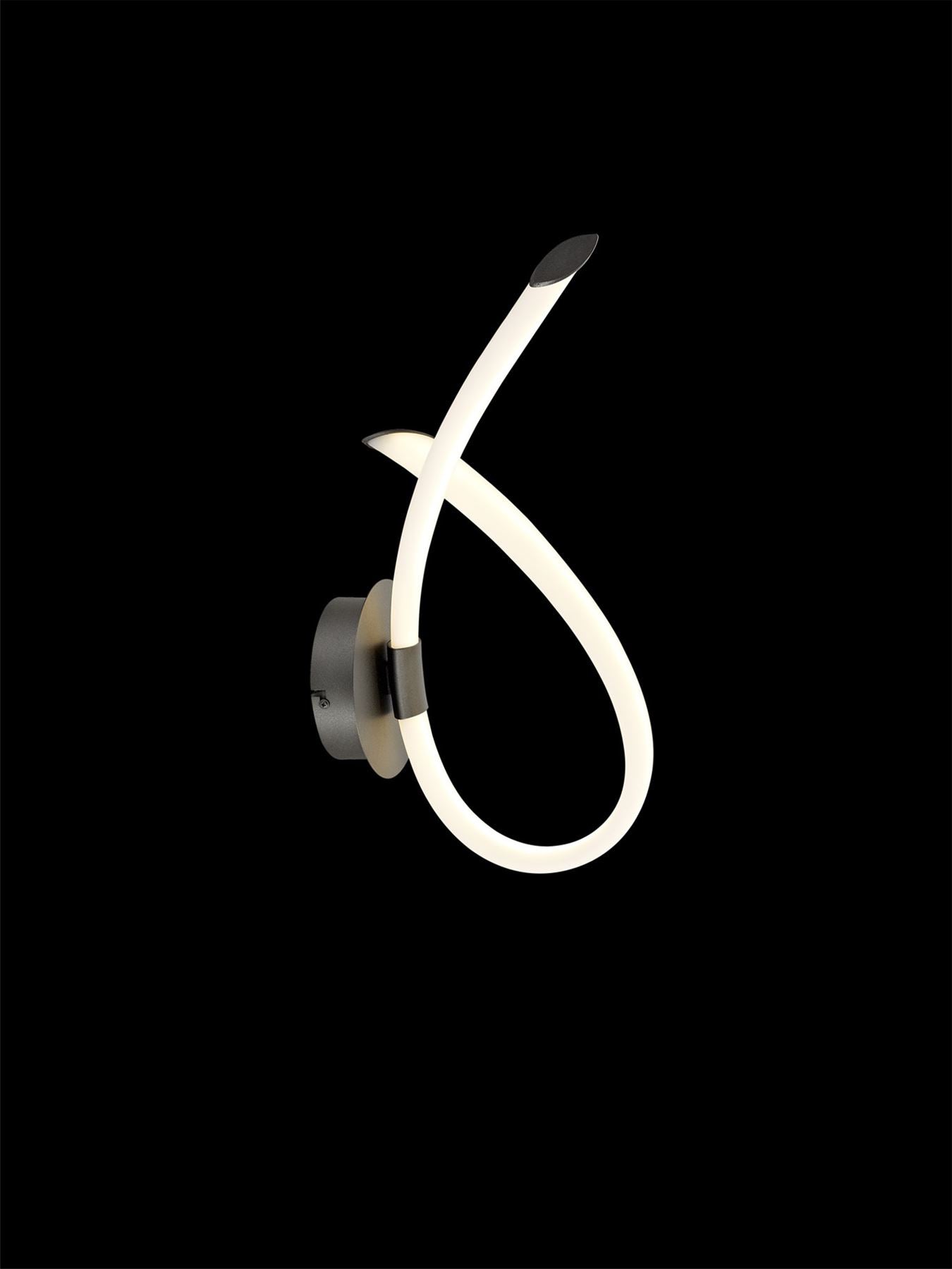 Mantra Armonia Wall Light Loop, Dimmable, 18W LED, 3000K, 1350lm, Titanium/Frosted Acrylic, 3yrs Warranty