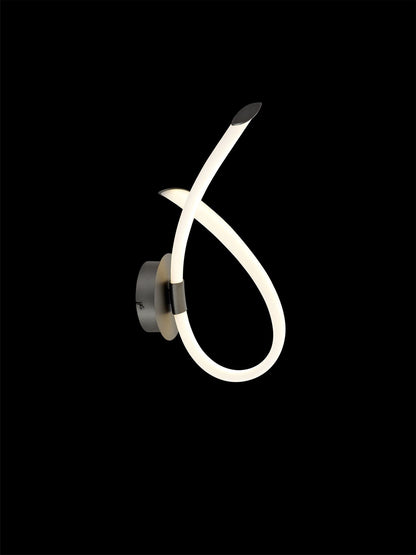 Mantra Armonia Wall Light Loop, Dimmable, 18W LED, 3000K, 1350lm, Titanium/Frosted Acrylic, 3yrs Warranty