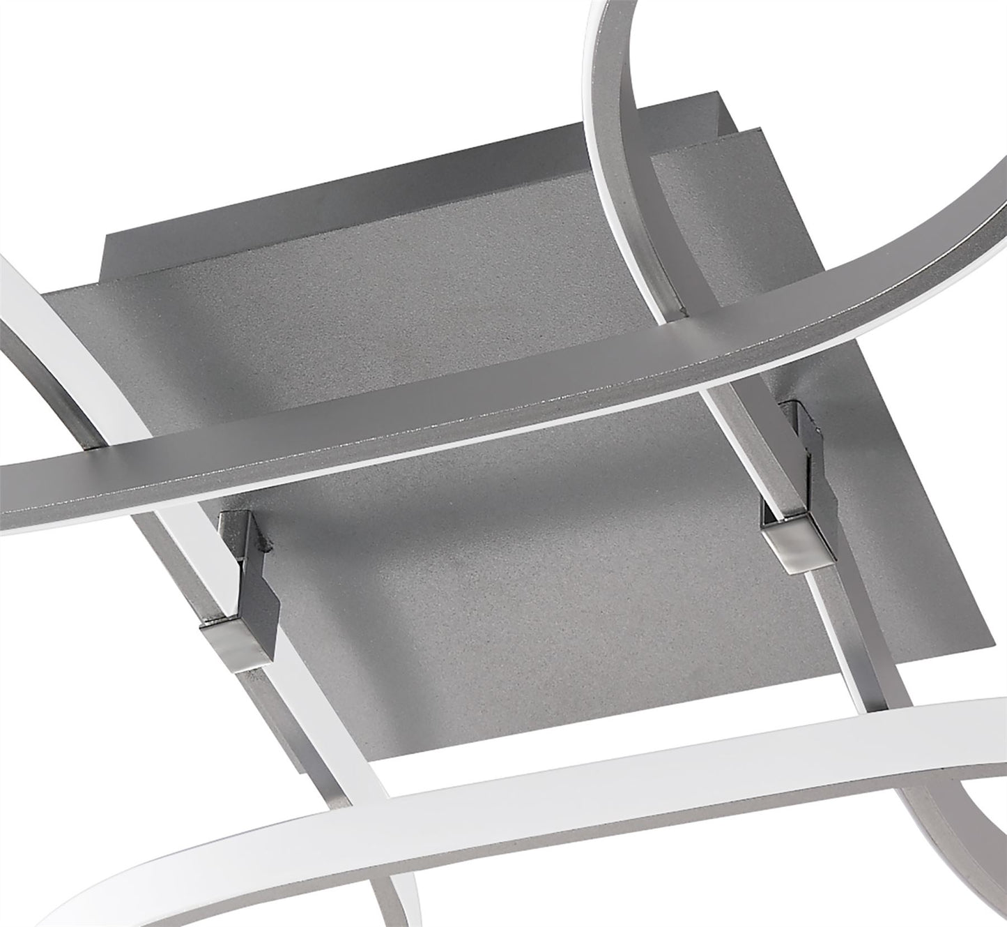 Mantra M4990 Knot Square Ceiling 40W LED 4 Looped Arms 3000K, 3100lm, Silver/Frosted Acrylic/Polished Chrome, 3yrs Warranty - M4990 Ceiling