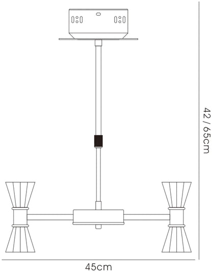 Diyas Elisa 45cm  Round 12 Light G4 Polished Chrome, NOT LED/CFL Compatible Ceiling Pendant Light Fitting