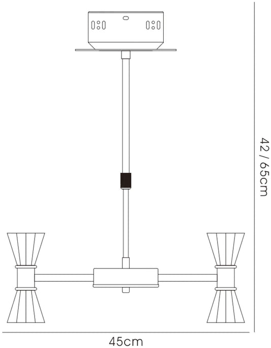 Diyas Elisa 45cm  Round 12 Light G4 Polished Chrome, NOT LED/CFL Compatible Ceiling Pendant Light Fitting