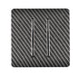 Trendi 2 Gang (2 Way & 3 way Intermediate) 240V Screwless Raised Front Plate Plastic Artistic Modern Glossy 10 Amp Chrome Rocker Double Electrical Wall Light Switch Carbon Fibre - ART-SS29CF