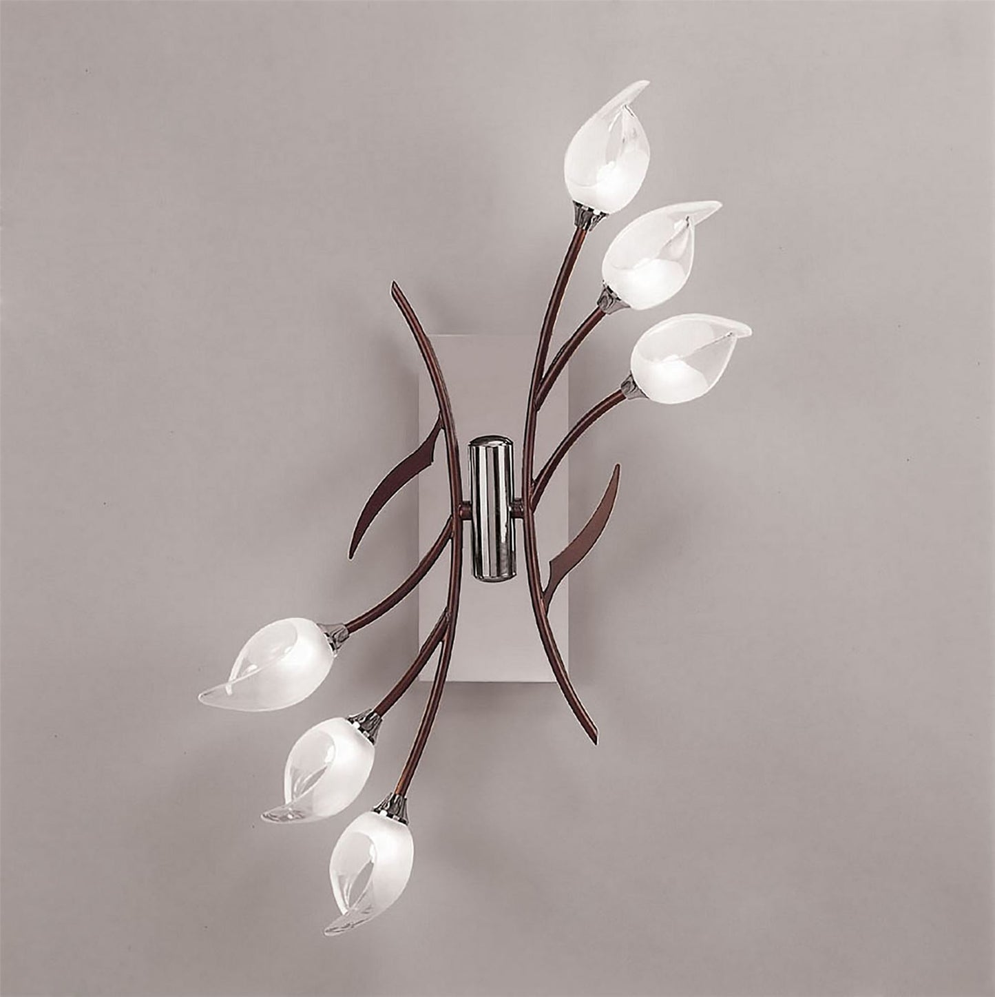 Mantra Holland Ceiling/Wall 6 Light G9, Polished Chrome/Wenge