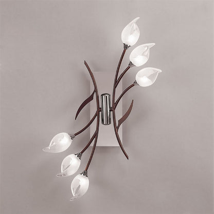 Mantra Holland Ceiling/Wall 6 Light G9, Polished Chrome/Wenge