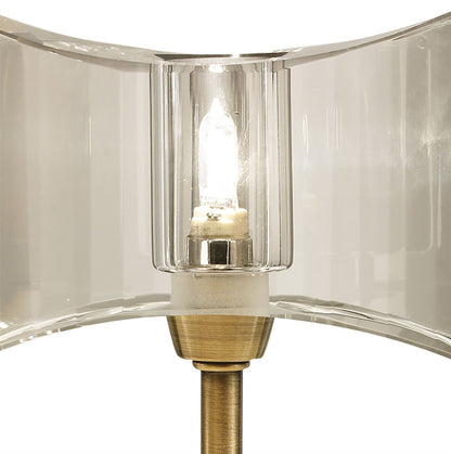 Mantra Kromo Table Lamp 1 Light G9 Sraight Frame, Antique Brass