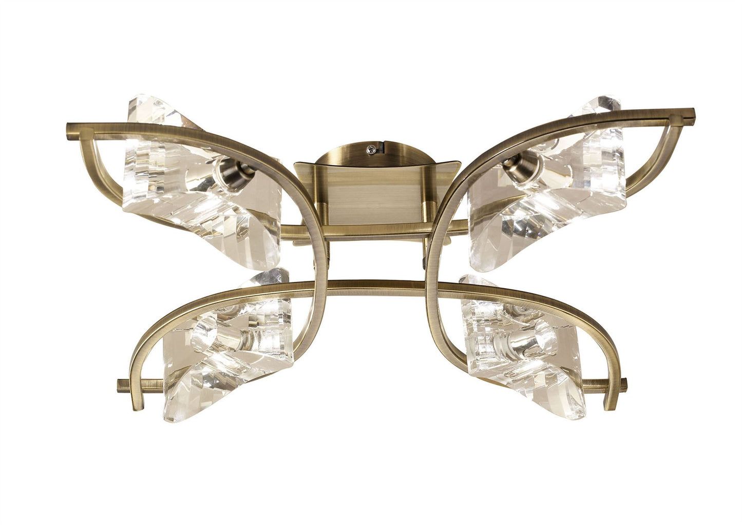 Mantra Kromo Ceiling 4 Light G9, Antique Brass