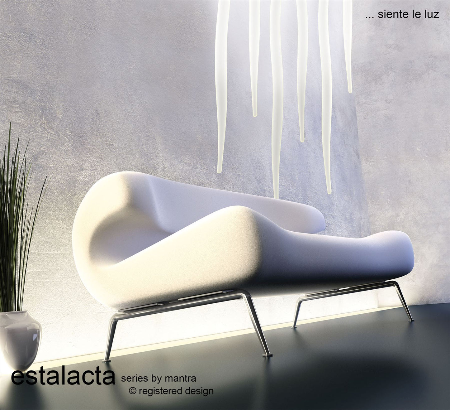 Mantra Estalacta Ceiling Light GU10 6 Light GU10 Linear Bar Indoor, Silver/Opal White