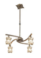 Mantra Rosa 48cm Del Desierto Telescopic Pendant Convertible To Semi Flush 4 Light G9, Antique Brass