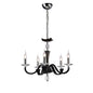 Diyas Nardini 60cm  5 Light E14 Polished Chrome/Black Faux Leather/Crystal Ceiling Pendant Light Fitting