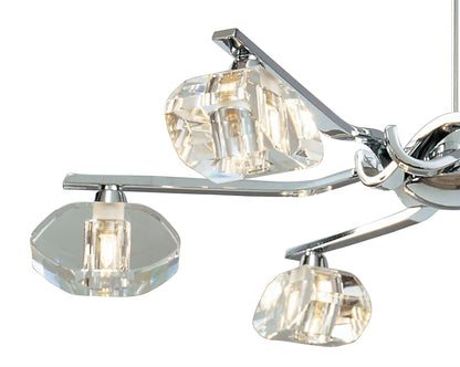 Mantra M0412 Alfa Telescopic Semi Flush Convertible 6 Light G9, Polished Chrome