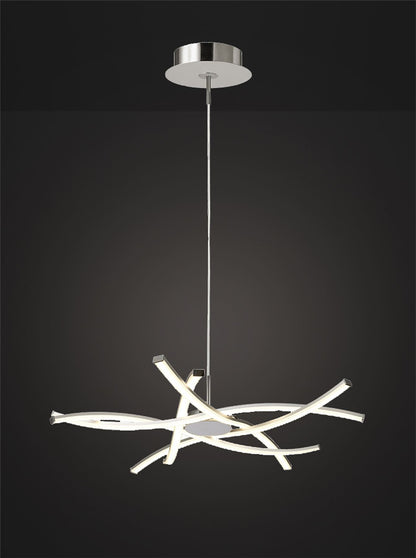 Mantra M5914 Aire LED Pendant 69cm Round 42W 3000K, 3700lm, Silver/Frosted Acrylic/Polished Chrome, 3yrs Warranty