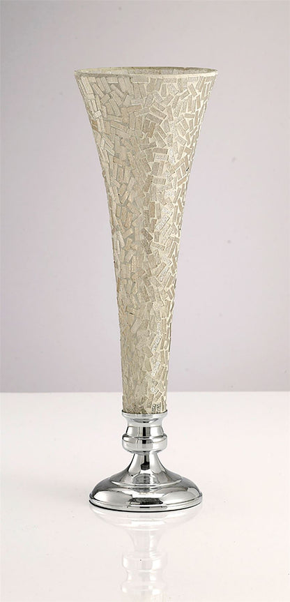 Diyas Home (DH) Trina Mosaic Vase Large Polished Chrome Mosaic