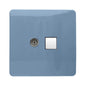 Trendi Switch 2 Gang Female TV Co-Axial & RJ45 Cat 6 Modern Designer PC Ethernet Sockets in Sky