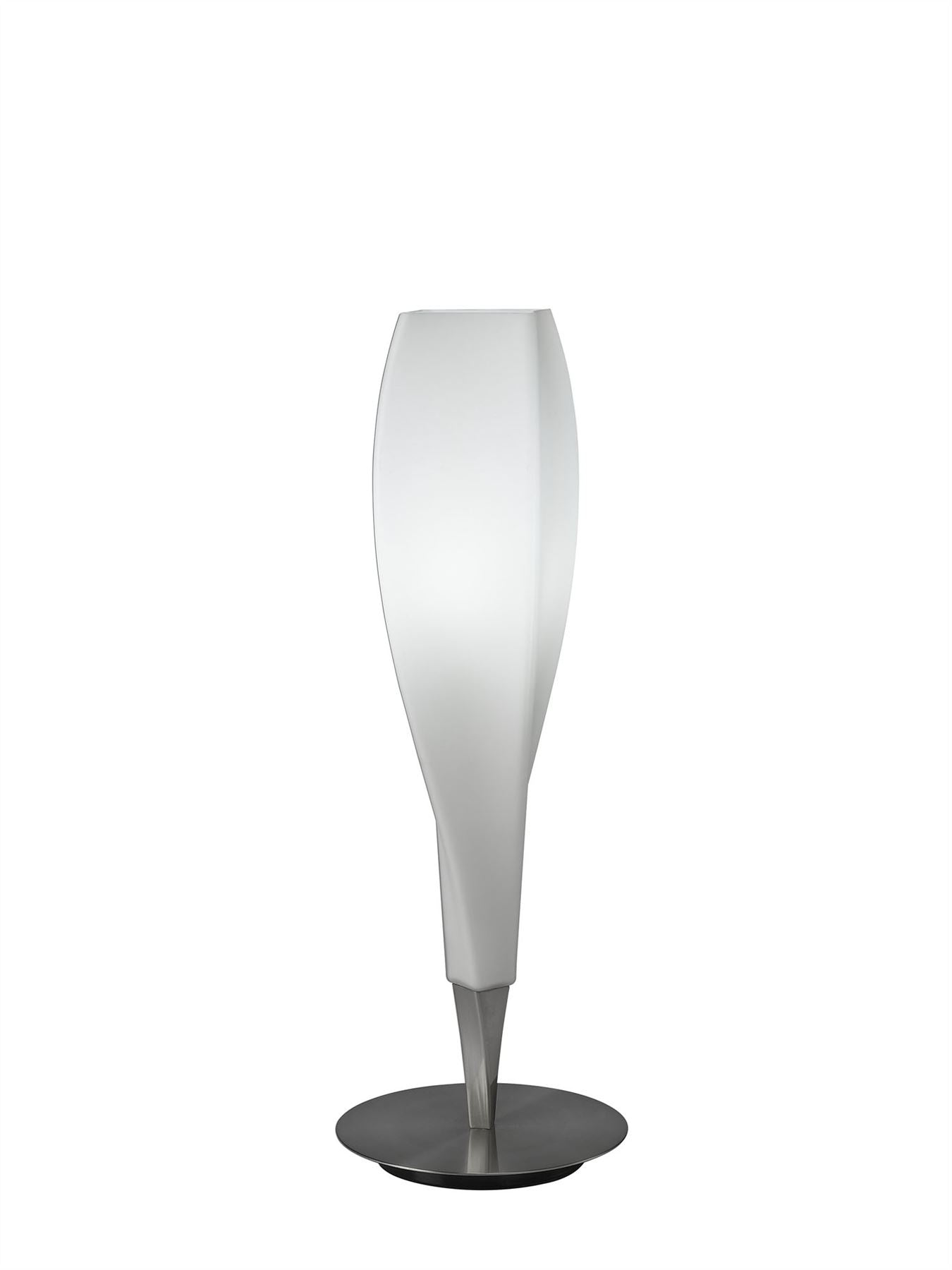Mantra M3572 Neo Table Lamp 1 Light E27, Satin Nickel/Frosted White Glass