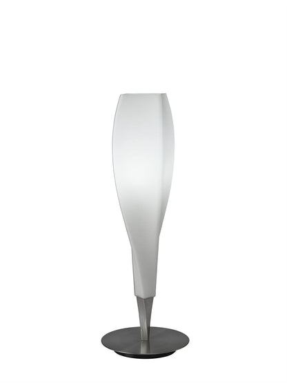 Mantra M3572 Neo Table Lamp 1 Light E27, Satin Nickel/Frosted White Glass