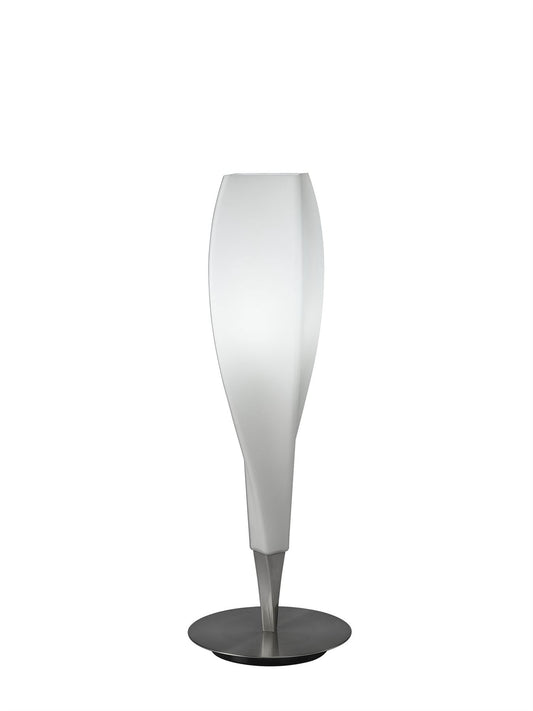 Mantra M3572 Neo Table Lamp 1 Light E27, Satin Nickel/Frosted White Glass