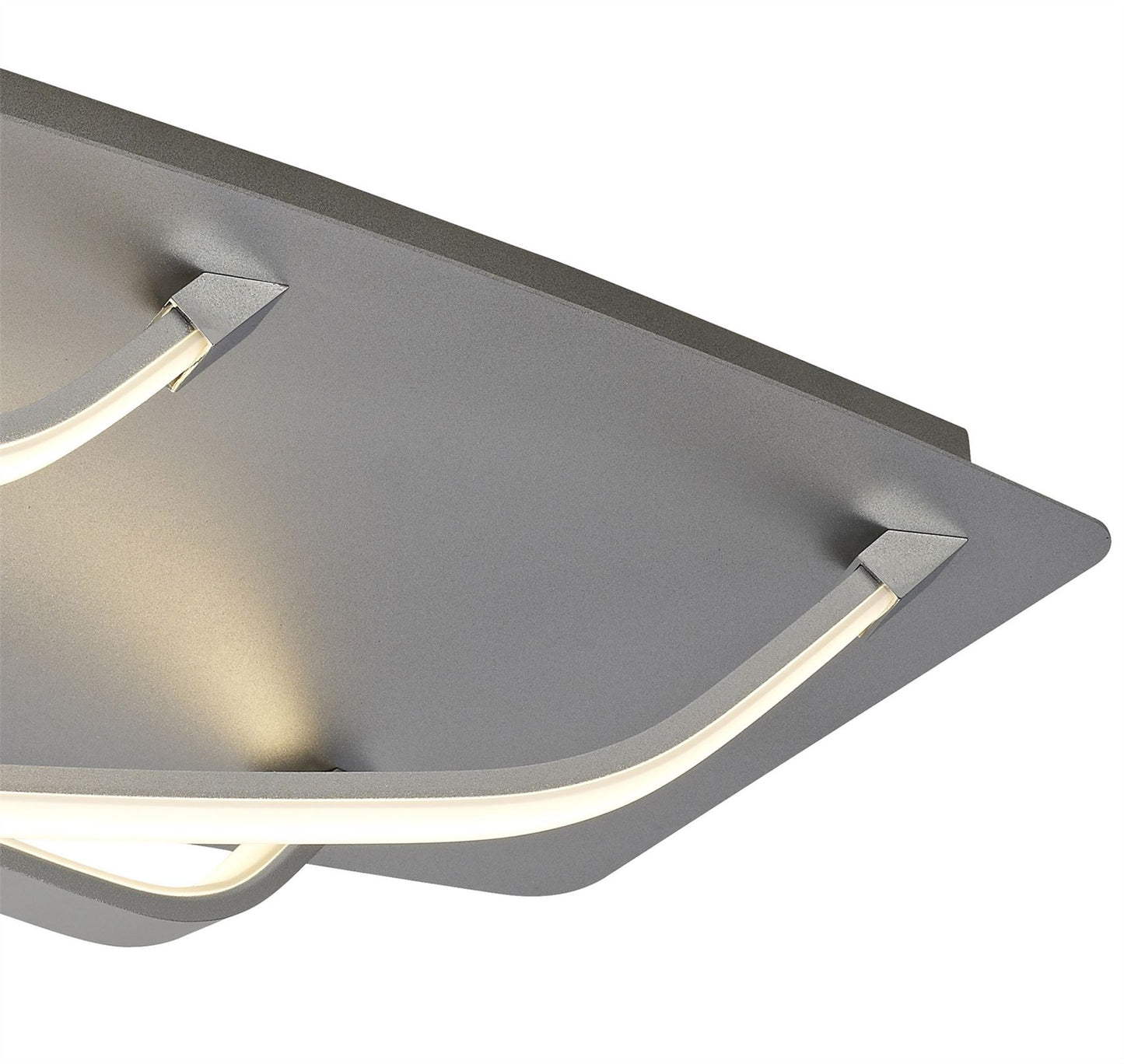 Mantra M5732 Papua Rectangular Flush LED Light 25W, 1900lm, 3000K Dimmable Polished Chrome/White Acrylic, 3yrs Warranty