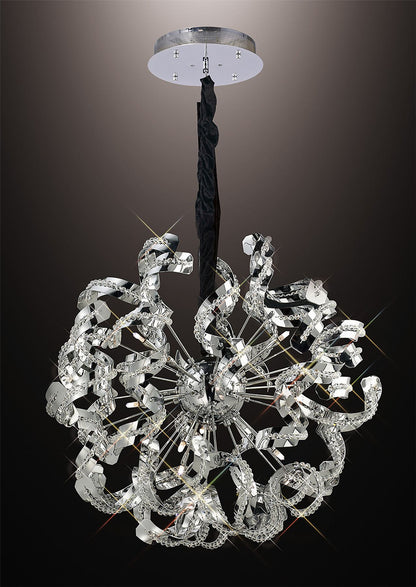 Diyas Esme 55cm  12 Light G4 Polished Chrome/Crystal, NOT LED/CFL Compatible Ceiling Pendant Light Fitting