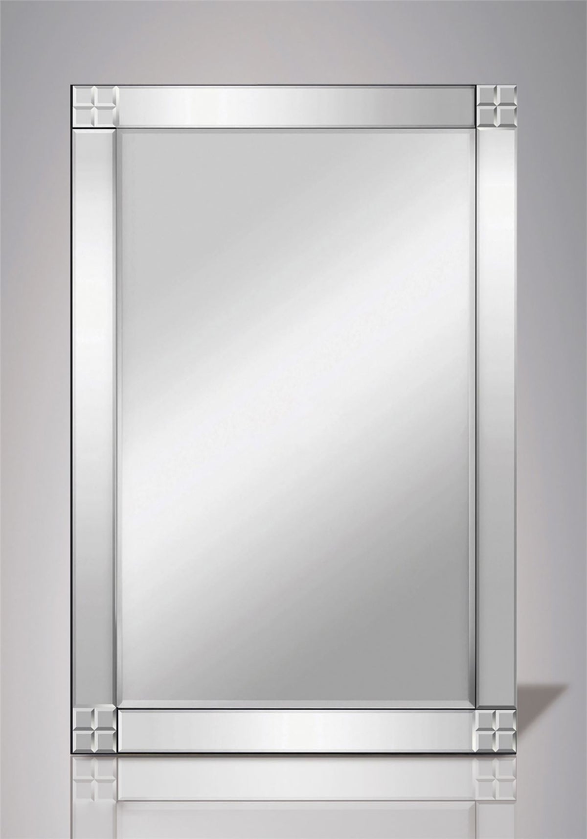 Diyas Home Vita 120cm x 80cm Square Cut Detailed Mirror (Pallet Shipment Only, Additional Charges May Apply.) Item Weight: 16kg Mirrors