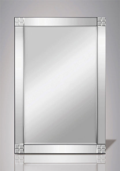 Diyas Home Vita 120cm x 80cm Square Cut Detailed Mirror (Pallet Shipment Only, Additional Charges May Apply.) Item Weight: 16kg Mirrors