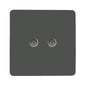 Trendi Artistic Modern Glossy Tactile 2 Gang TV Socket Charcoal