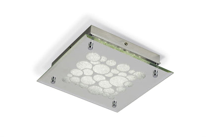Mantra Fusion M5551 Coral Flush 25cm Square 15.5W LED 4000K Chrome/ Crystal Sand, 620lm,, 3yrs Warranty - M5551 Ceiling