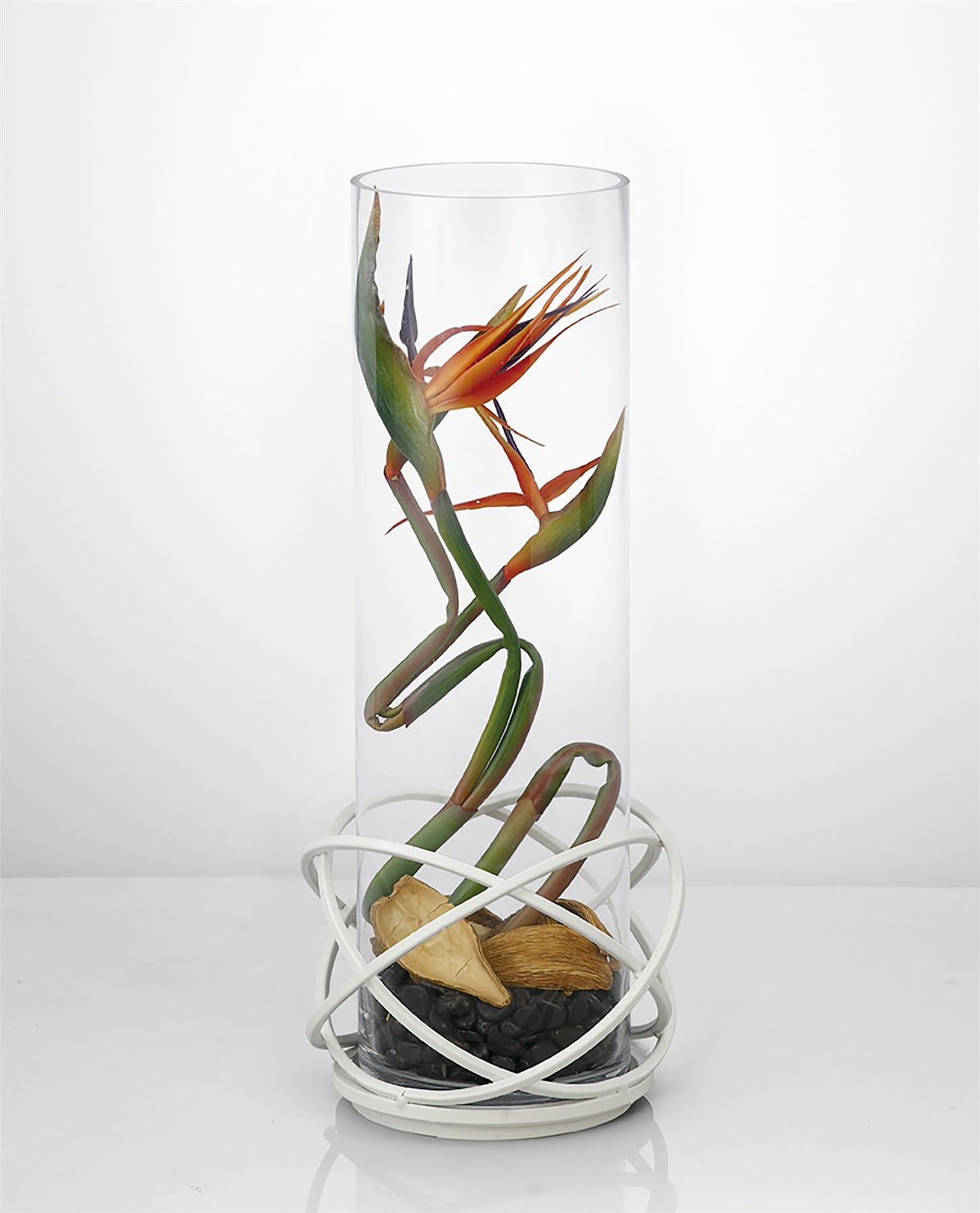Diyas Home (DH) Oriana Candle Holder 19Cm White/Clear Glass Art