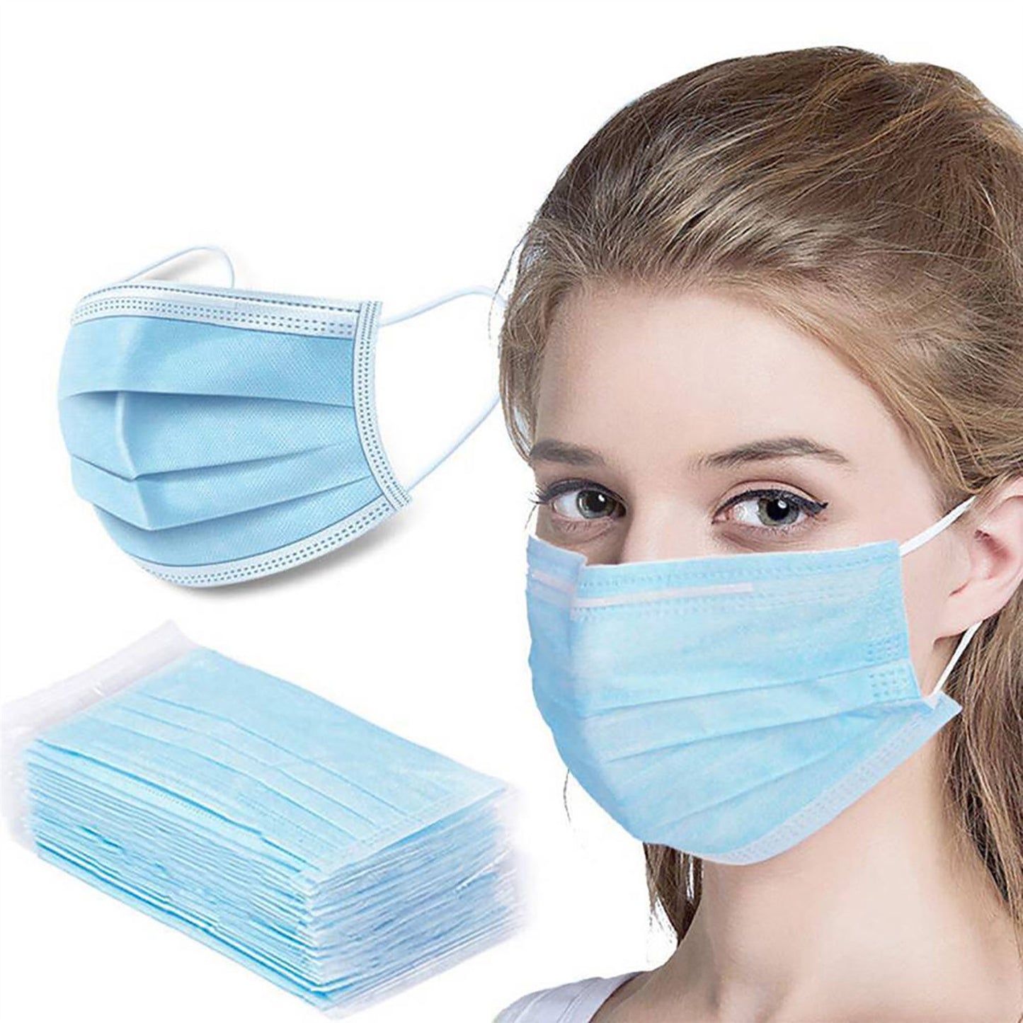 Deco Additions Disposable Basic Mask, (Pack 50) High Standard PP Non-Woven Fabrics, Filtering Effects Of Raw Materials =95%, Breathable and Comfortable.