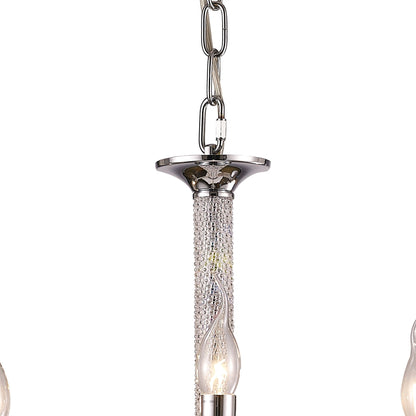 Diyas Elena 52cm  3 Light E14 Polished Chrome/Crystal Ceiling Pendant Light Fitting