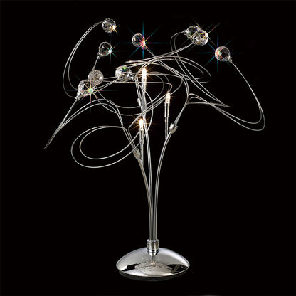 Diyas Messe Crystal Table Lamp 3 Light G4 Polished Chrome, NOT LED/CFL Compatible