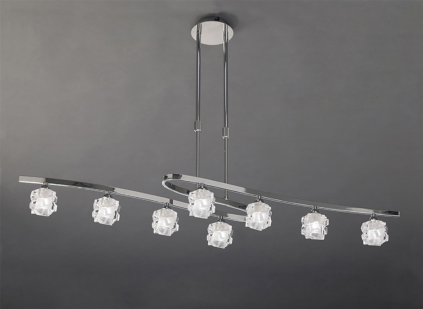 Mantra M1840 Ice Rectangular Telescopic 8 Light G9 ECO, Polished Chrome