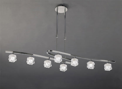 Mantra M1840 Ice Rectangular Telescopic 8 Light G9 ECO, Polished Chrome