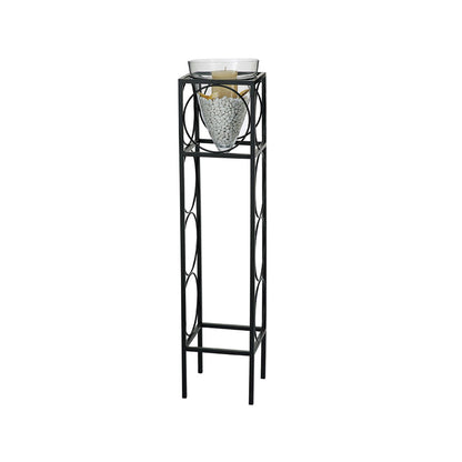 Diyas Home (DH) Athena Candle Holder 110Cm Black/Clear Glass Art