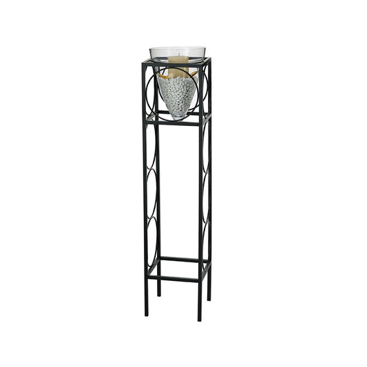 Diyas Home (DH) Athena Candle Holder 110Cm Black/Clear Glass Art