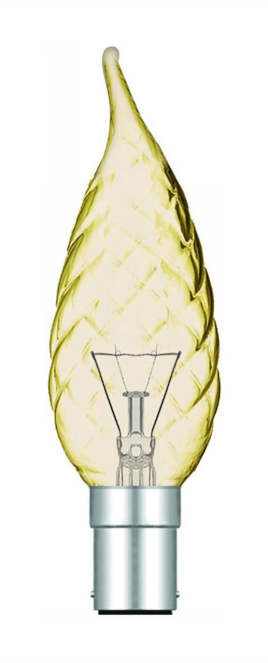 Luxram Candle Tip Twisted Gold B15 60W Incandescent