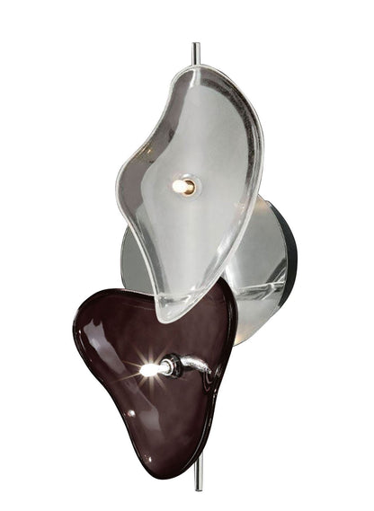 Mantra Otto Ceiling/Wall 2 Light G4 Bar, Polished Chrome/Frosted Glass/Black Glass, NOT LED/CFL Compatible