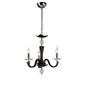 Diyas Nardini 50cm  3 Light E14 Polished Chrome/Dark Brown Faux Leather/Crystal Ceiling Pendant Light Fitting