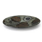 Diyas Home (DH) Ambre Glass Art Platter Round Red/Orange/Multi-Colour Glitter