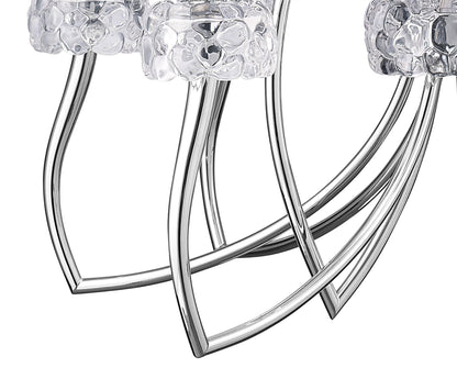 Mantra M4630 Loewe 2 Tier Pendant 6+3 Light E14, Polished Chrome with White Shades