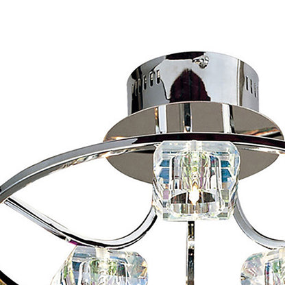 Diyas Polana 46cm Semi Flush Round 6 Light G4 Polished Chrome, NOT LED/CFL Compatible