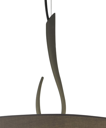 Mantra M3684 Lua Pendant 3 Light E27, Ash Grey with Ash Grey Shade